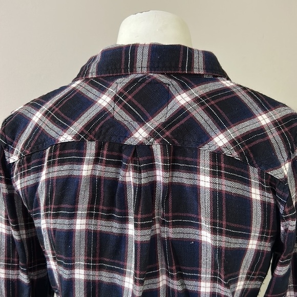 RAILS Hunter Button Down in Navy & Plum Flannel Plaid Fall Winter Sz M - Picture 9 of 13